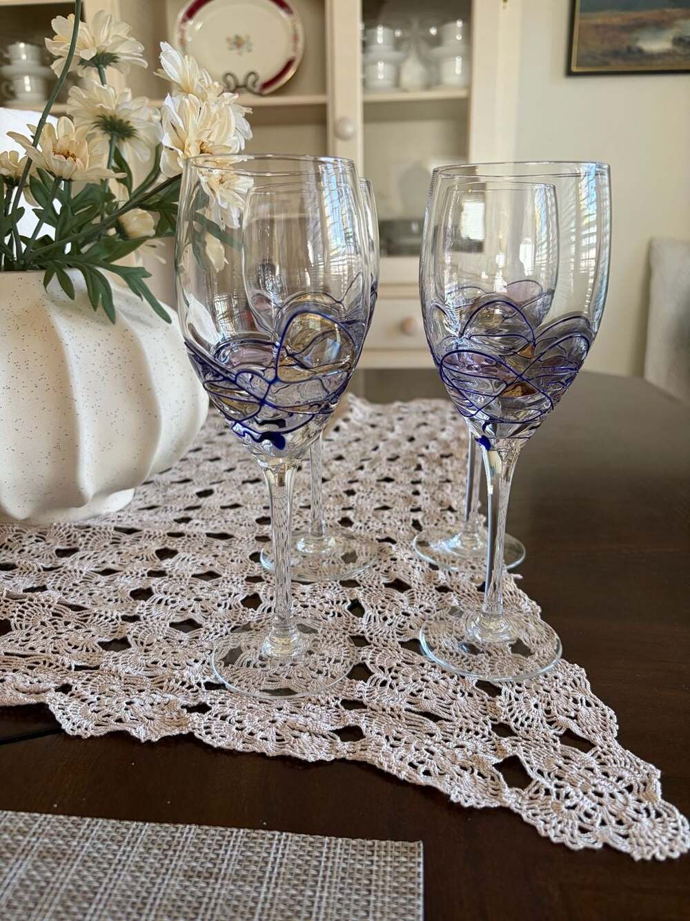 Artland Helios Multicolor Mosaic Balloon Wine Glasses - Set of 4
